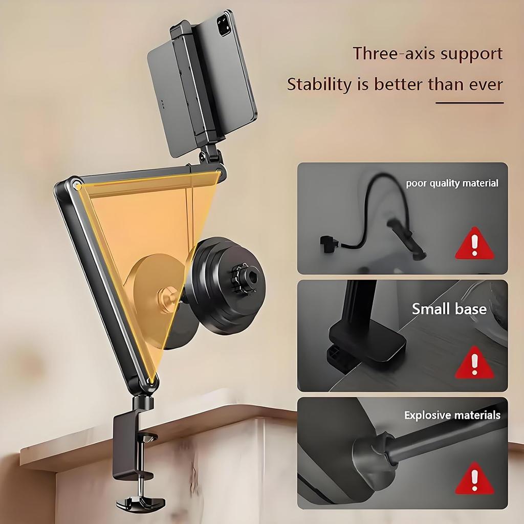 Adjustable Tablet Stand Holder, Multi-Angle Foldable Phone Arm Mount Folding Bracket, Compatible with iPad, iPhones or Other 4"-12.9" Device