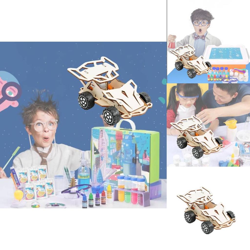 Kids Educational Science Diy Wooden Remote Control Car Model Kit Handmade Assembly Steam Toy