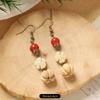 Retro Handmade Plant Fruit Earrings Pine Cone Literature and Art Chinese Medicine Dried Fruit Niche Creative Earrings Women