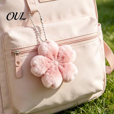 Zachte Pluizige Sleutelhanger 1/2/3 Stuks Hanger, Pluche Kersbloesem Ontwerp Sleutelhanger, Roze Bloemig Sleutelhanger Stijl Rugzakhouder, Draagbaar Accessoire