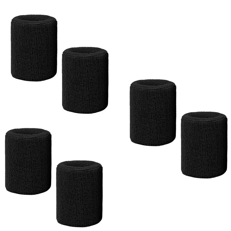 1-3pairs Set Breathable Cotton Wrist Sweatbands Sweat Absorbent Wristbands for Tennis Football Basketball Running Gym