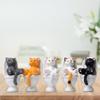 5 Stück Katze sitzt auf Toilette Statuen Mini Toilettenkatzenfiguren Desktop-Ornamente Heimdekor Cartoon