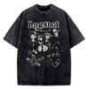 LNGSHOT Jay Park Same T Shirt Vintage Washed Cotton Summer Street Style ShortSleeve Tee Men Women Trendy Hip Hop Crew Neck Top