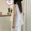 Summer 2026 Women's Slimming Cotton Linen Loose Vest Shirt