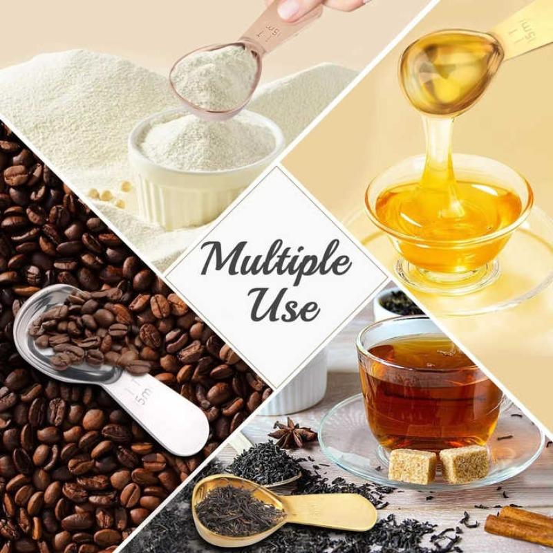 Kaffeelöffel aus Edelstahl Kaffeemesslöffel für gemahlene 15ml/30ml Bohnen Tee Zucker Feine Heim-Barista-Accessoires