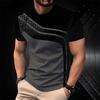 Fashion Striped Pattern Men's T-shirt Summer Boutique Short Sleeved 3D Printed T-shirt Casual and Comfortable Business Round Neck Tops