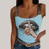 Canotte sexy Canotte leopardate da donna con stampa labbra senza maniche Top bustier streetwear senza maniche estive per feste di moda