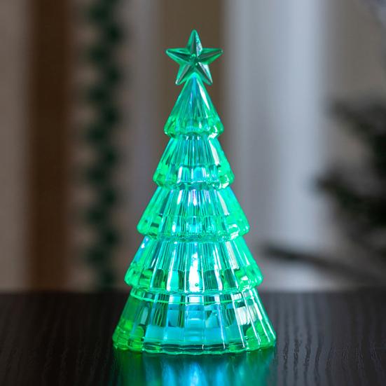 Christmas Tree Night Light Decoration Mini Xmas Tree Decorative Lamp Battery Powered 3D Tree LED Table Light Home Office Holiday Party Ornament