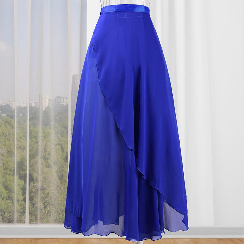 Women Wrap Dance Skirt Girls Long Dance Skirt Ballet Wrap Skirt Dance Skate Over Scarf Skirt Dancewear