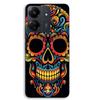 Coque de téléphone personnalisée - MANIACASE - Xiaomi Redmi 13C 4G - Silicone TPU - Tête de mort calavera colorée - Noir