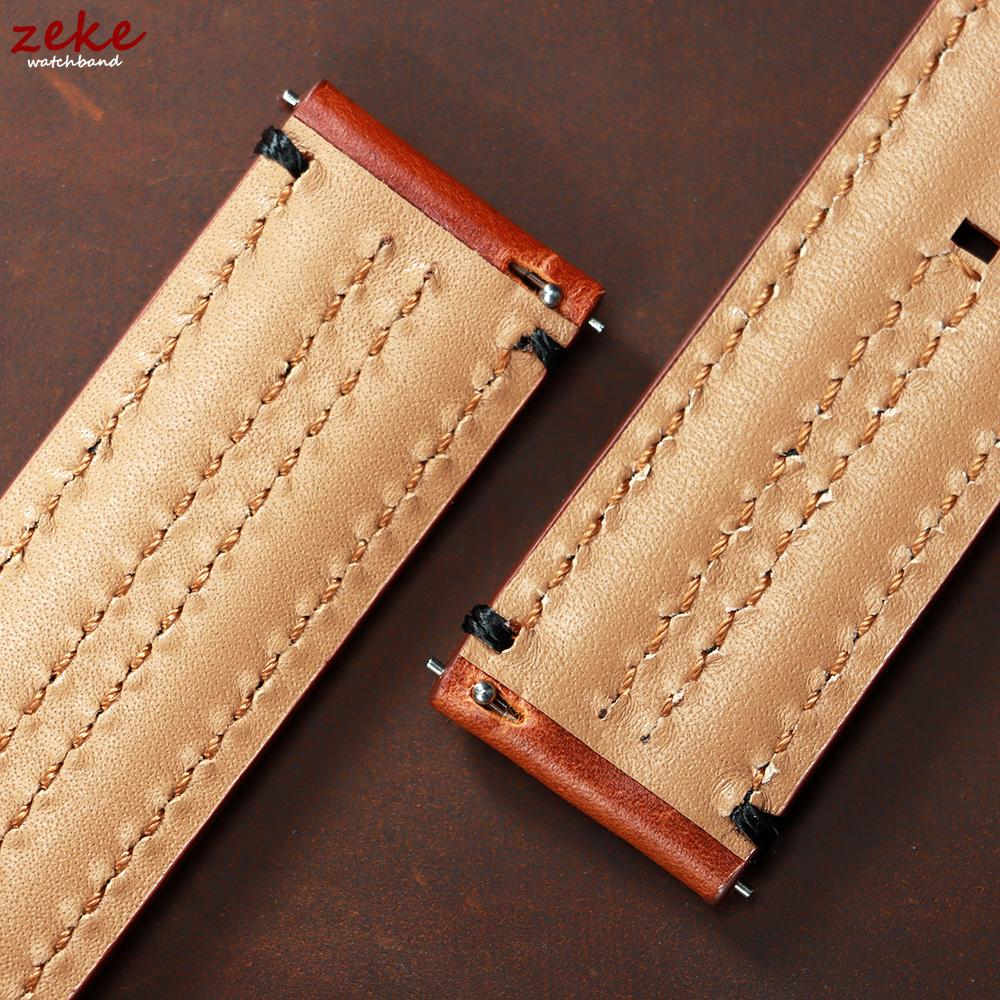 Premium Retro Ölwachs Echtes Leder Kalbsleder Armband 20mm 22mm 24mm Schnellverschluss Armband für Seiko Herren Uhrenarmband Zubehör