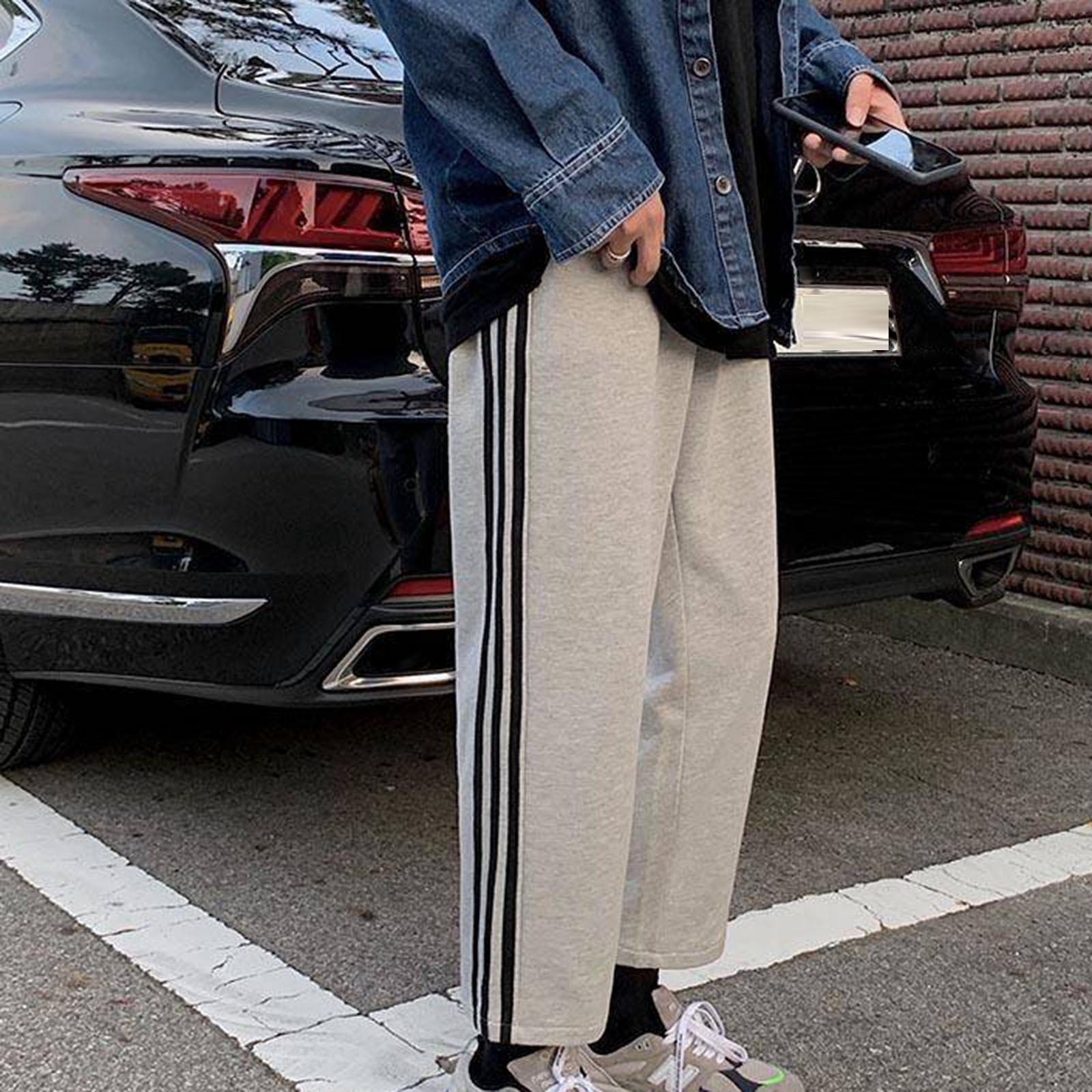 

Мужские спортивные штаны, повседневные брюки, прямые свободные спортивные штаны большого размера, студенческие спортивные брюки XXL серый