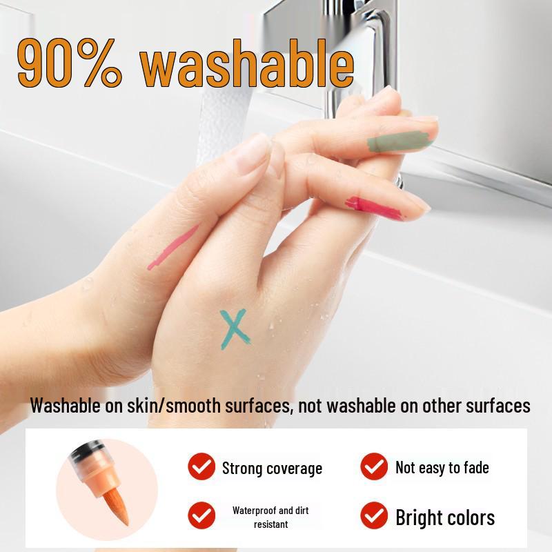 Vodotěsný a nepropíjející akrylový fix s měkkým hrotem pro děti - Vrstvitelná a omyvatelná vodová tužka pro výtvarnou výchovu na základní škole