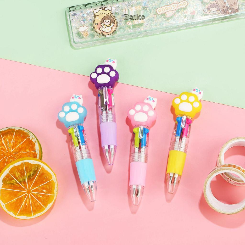 Korean Cute Animal Head 4-Color Click Ballpoint Pen