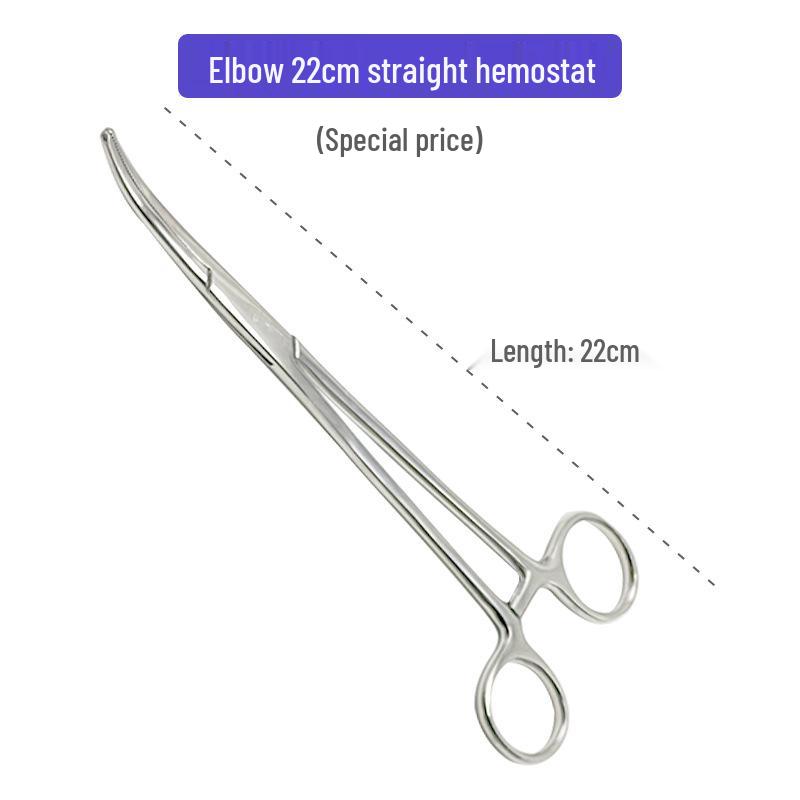 Stainless Steel Hemostatic Forceps - Pet Pliers, Needle Holder, Cupping Clip, Surgical Vascular Tool (Straight & Curved Tips)