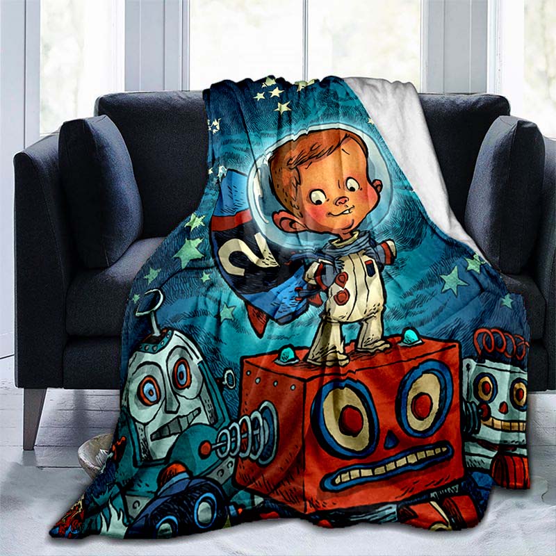 Christmas Blanket Santa Claus Blanket Alice Blanket Flannel Blanket Cartoon Throw Blanket Christmas Blanket for Bed Sofa Best Gift