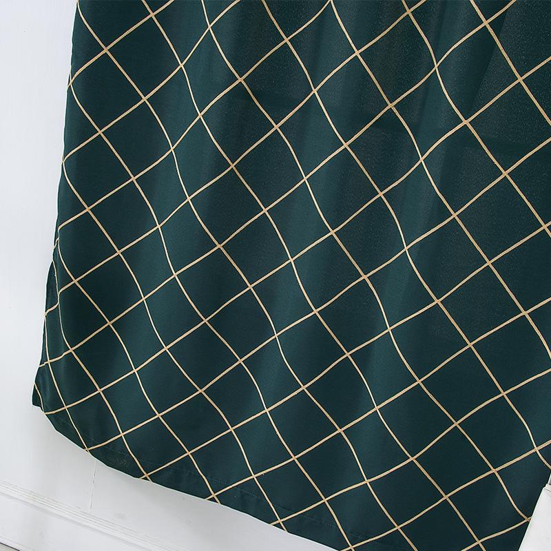 

Геометрическая вышивка Водонепроницаемая римская штора Готовая штора Скандинавская однотонная вышивка Рукавная штора 116*160 темно-зеленого