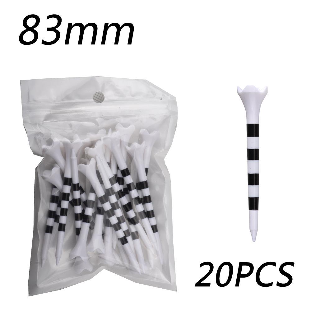 20er-Pack gestreifte 4-Zacken-Kunststoff-Golf-Tees