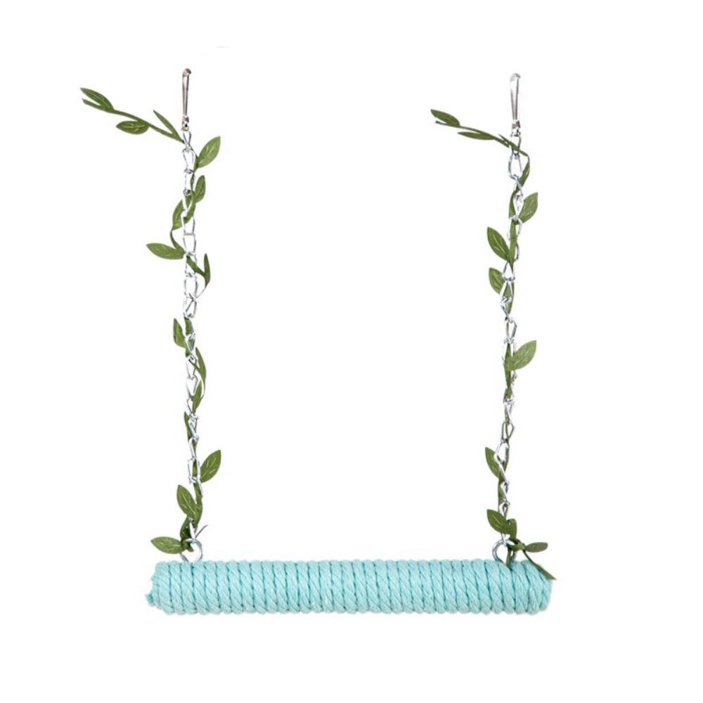 Wear-resistant Bird Swing With Cotton Rope Bird Cage Stand Stick Parrot Swing Toy  Cockatiels
