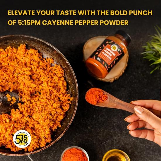 5:15PM Cayennepepperpulver 100g | Sterkt & Røkt | Perfekt til Matlaging, Krydring |100 gram