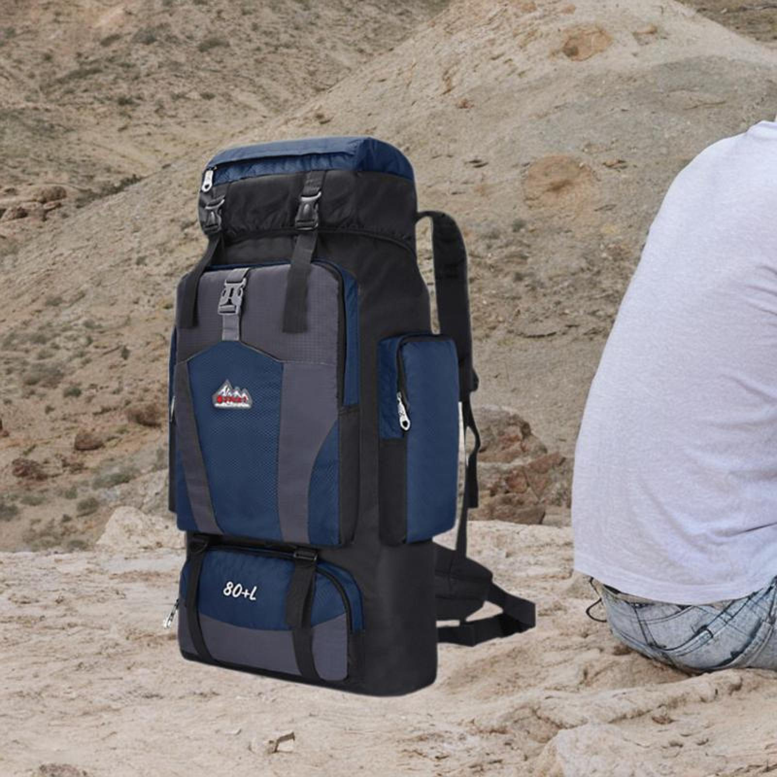 

80л походный рюкзак для мужчин и женщин регулируемый плечевой ремень рюкзак для путешествий на открытом воздухе темно-синий