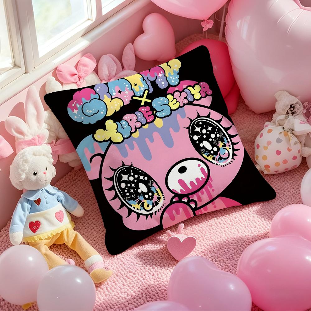 Cartoon G-gloomy Bear Cushion Cover Pattern Printed Pillowcase for Living Room Sofa Cushion Cover & Bedroom Decor