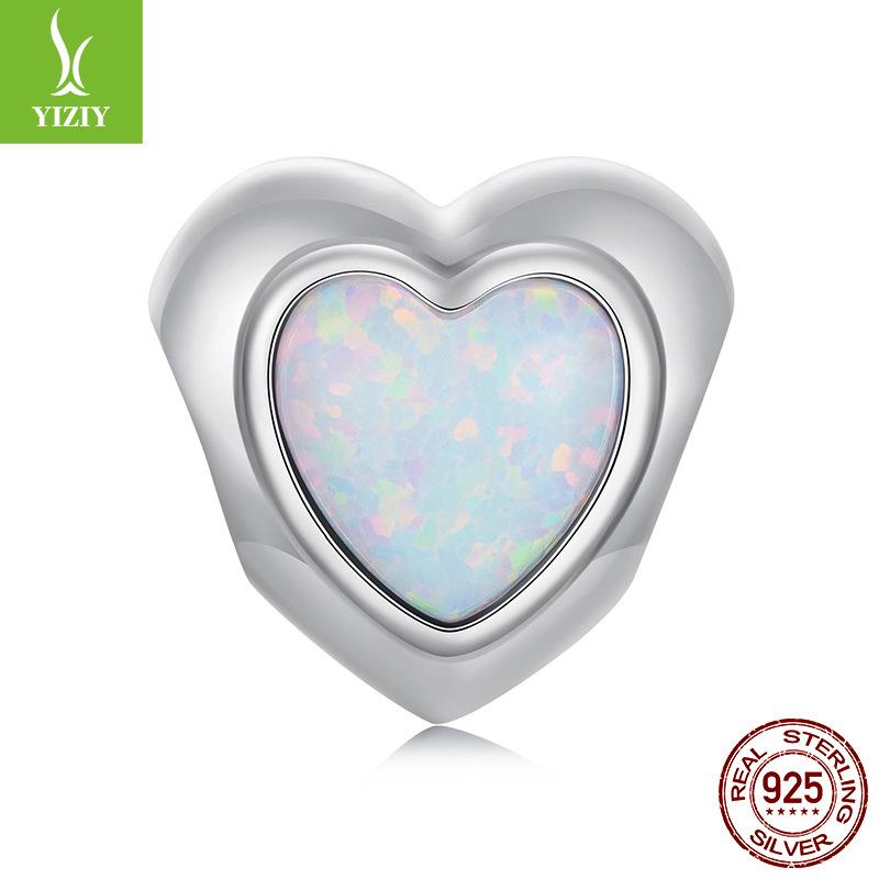 925 Sterling Silver Shining Heart Beads, Love Tree Of Life Diy Bracelet Accessories Valentine'S Day Series