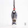 Handmade Ceramic Fish-shaped Whistle Necklace Pendant - Fresh Style Ornament for Couples & Friends, 581