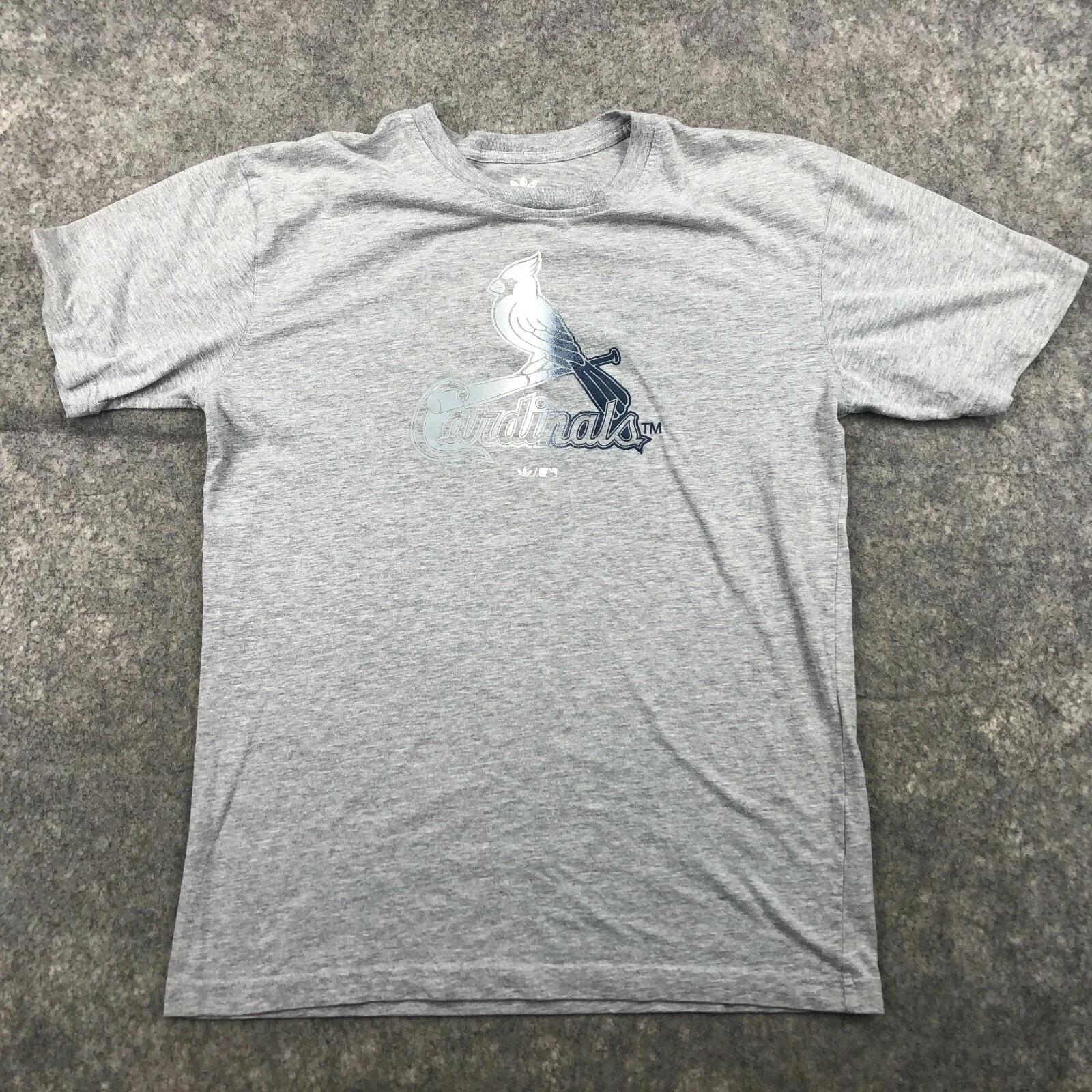 

St Louis Cardinals Shirt Boys XL Gray Graphic Tee MLB Trefoil Adidas Baseball S