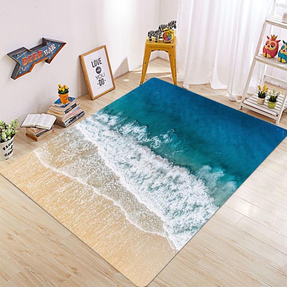 Beach Waves Area Rugs for Living Room Living Room for Bedroom Plaid Style Carpet Rugs for Dining Room Home Decor