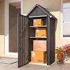 YODOLLA Garden Shed with Base and Lockable Lock, Galvanised Steel, 86 x 55 x 178 cm, Dark Gray