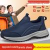 Men's Spring Casual Slip-On Soft Sole Non-Slip Comfortable Dad Shoes for Middle-Aged and Elderly.