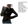 Turtleneck Long Sleeves Perspective Thin Bottoming Top Women Embroidery Floral Crochet Lace Hollow Top