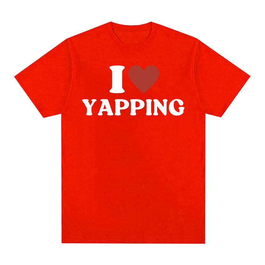 

Забавные футболки с графическим принтом «I Love Professional Yapper», мужские и женские повседневные модные футболки с короткими рукавами, футболки большого размера из 100% хлопка