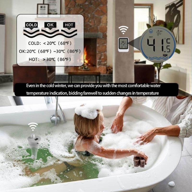 Múltiplos Sensores Monitor de Temperatura da Água Sondas Flutuantes Display Digital Registro Alto Baixo para Piscinas Banheiras de Hidromassagem e Aquários