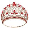 8 Colors Queen Round Crown High Tiaras and Crowns for Women Bridal Wedding Hair Jewelry Party Birthday Bride Headdress Pageant