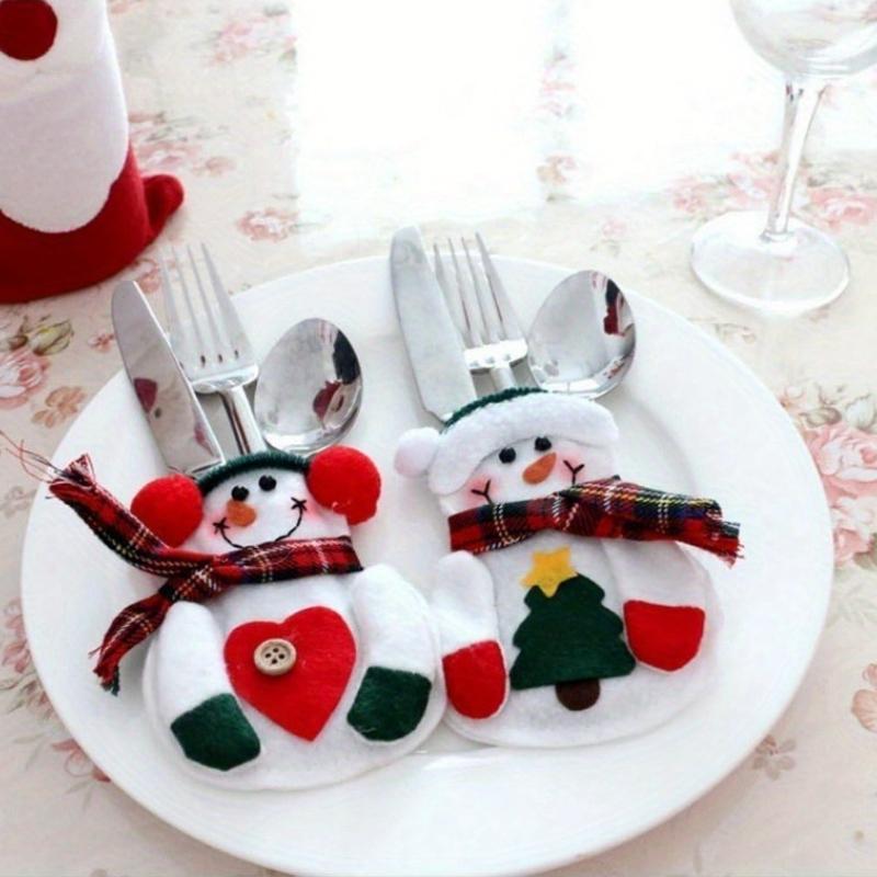 Christmas Cutlery Bags - Knifes Forks Tableware Decor Storage Bag,Suitable for Home Dinner Table,Christmas Xmas Party Decoration