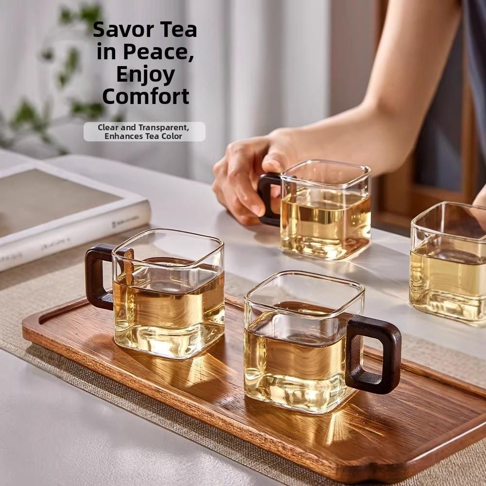 High-Temperature Resistant Clear Glass Cup Thicken Coffee Mug Latte Glass Cup Household