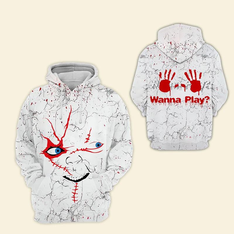 You Can't Kill The Boogeyman Horror Movie Hoodies Men Blood Splatter 3D Printed Sweatshirts Women Halloween Hoody Pullovers Tops