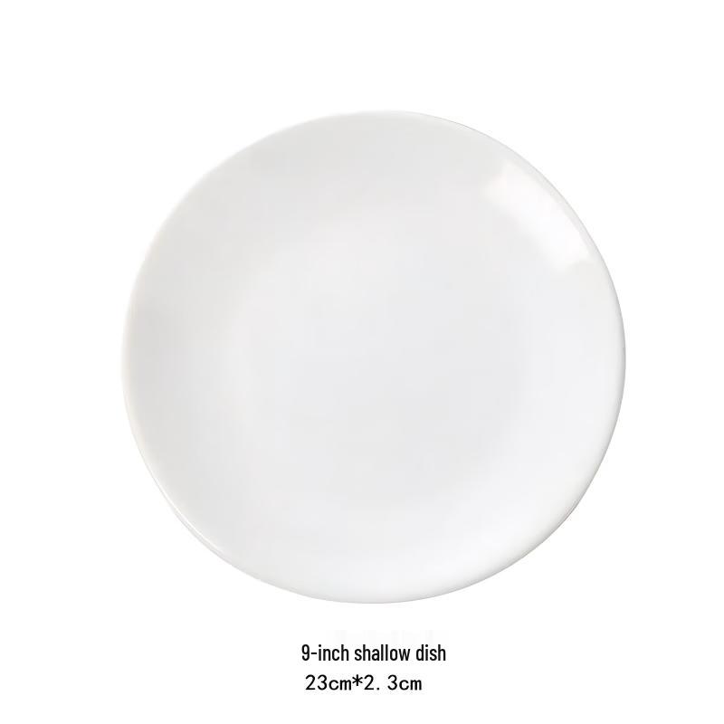Dairui'en White Ceramic Round Dinner Plates