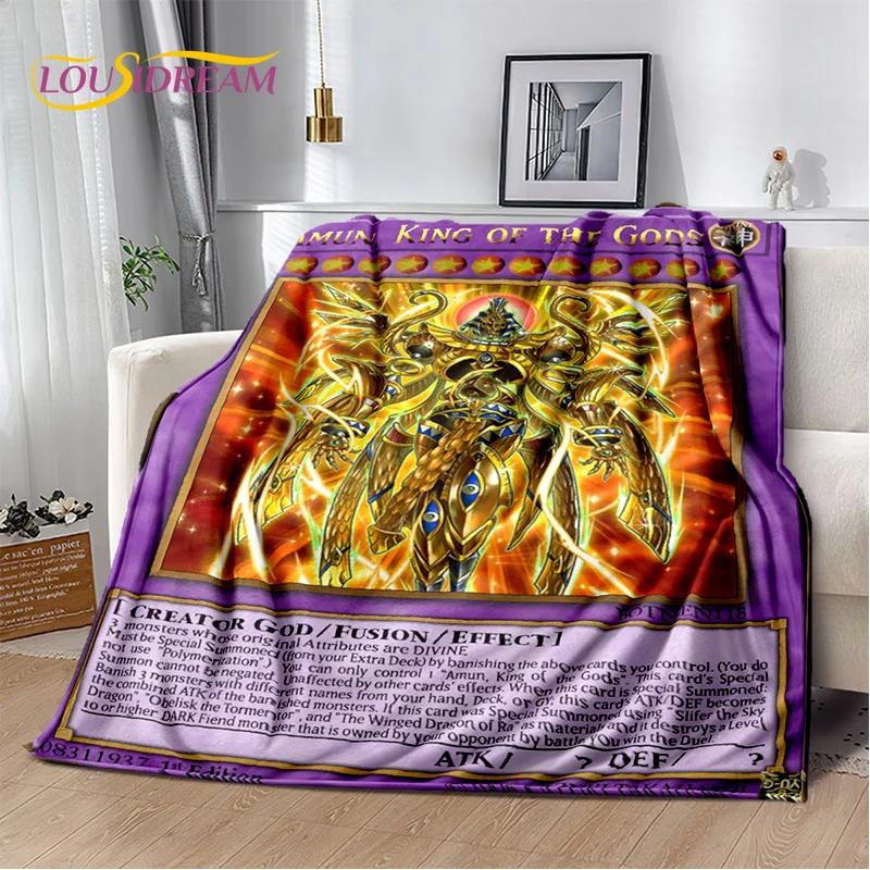 3D Monster Gold Card Cartoon Yu-Gi-Oh Anime Dack Magician Game Soft Flannel Blanket for Bed Bedroom Sofa Picnic,Outdoors Leisure