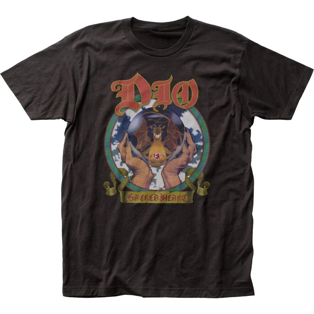 100% cotton TOPS UNISEX TEES MENS WOMENS DIO Sacred Heart T Mens T Shirt Rock and Roll Music Classic Band Tee New Black