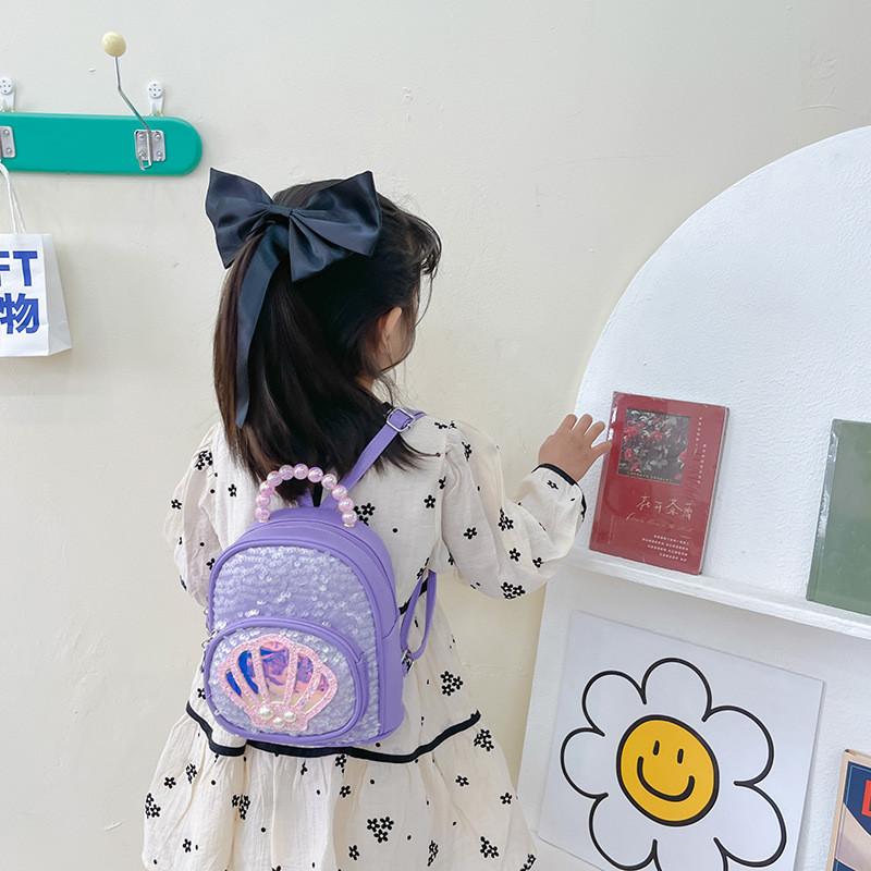 Stylish Cute Korean Princess Children's Sequin Backpack For Girls Aged 1 To 3 Years