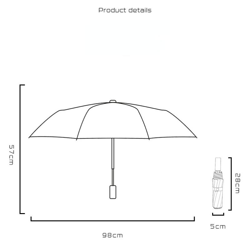 190T Simple Titanium Silver Adhesive Women's Sun Protection Umbrella UV Folding Sun and Rain Dual Use Sunshade Umbrella