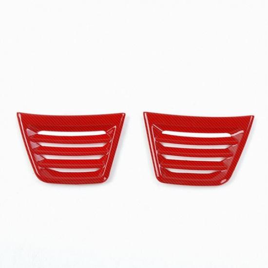 Dashboard Side Air Outlet Vent Cover For Jeep Wrangler JK 11-17 Red Carbon Fiber
