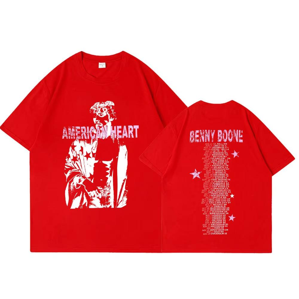 Benson Boone American Heart World Tour 2025 Merch T Shirts Men's Women Clothing Fashion Cotton Short Sleeves T-shirts Streetwear