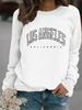 Autumn/Winter Women's Long-Sleeve Los Angeles Print Pullover Hoodie