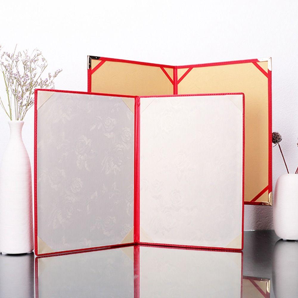 1Pcs Thicken A3 A4 Paper Hardcover Plush Surface File Page Folder  Signing Contract