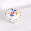 8Pcs Ceramics Single Hole Round Knob European Orchids Furniture Drawer Knob For Cabinet Drawer Closet Dresser