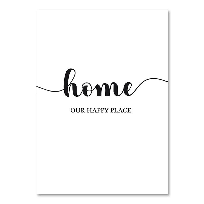 Black White Life Quote Canvas Painting Scandinavian Style Love Poster and Print Nordic Wall Pictures for Living Room Home Decor